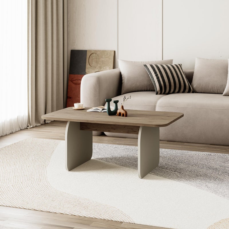 Mourah Home Pietra Coffee Table 100Cm - Sepet-Sandstone-Sandstone - Image 1